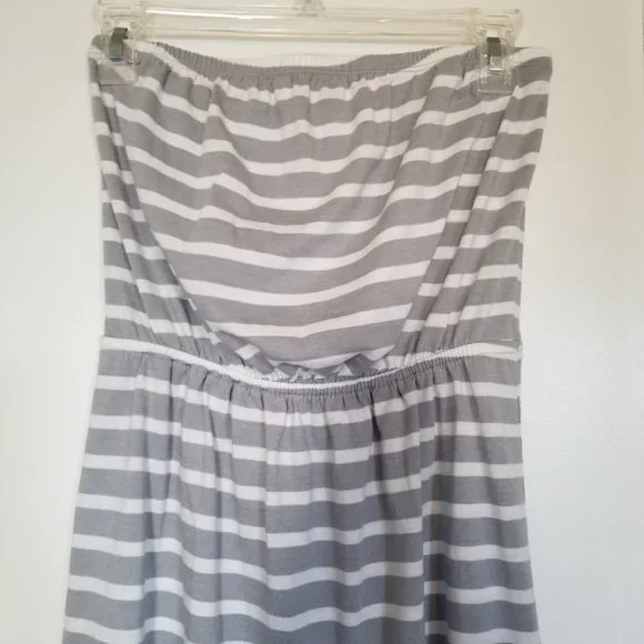 Old Navy Gray and White Stripe Strapless Dress (size s/p/p) - Picture 3 of 7